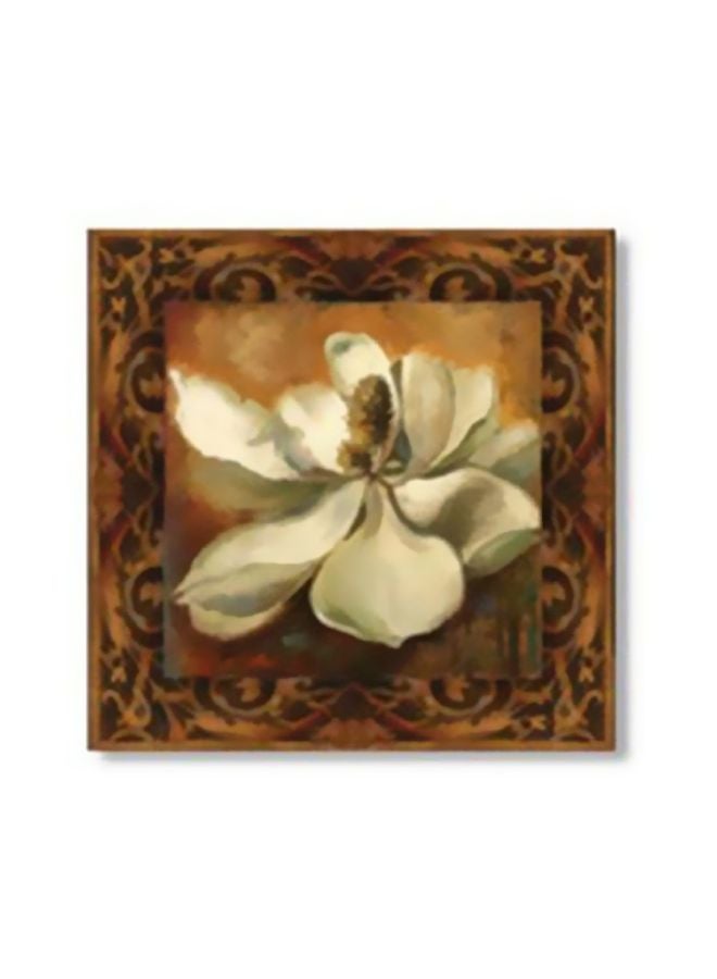 قاعدة إبريق شاي مزينة بني/بيج/أسود 30x30سم