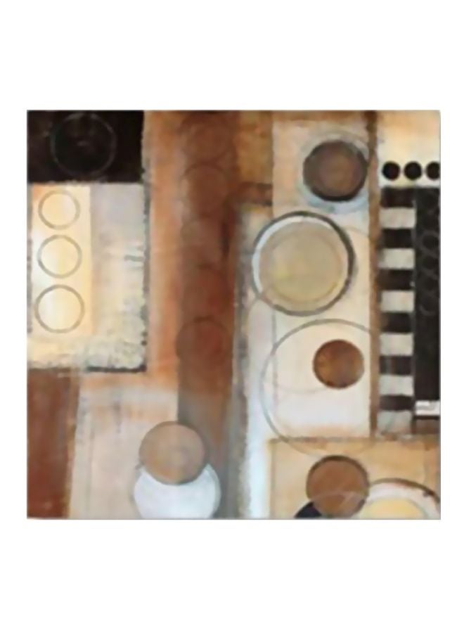 Decorative Wall Painting With Frame White/Brown/Beige 20x20cm