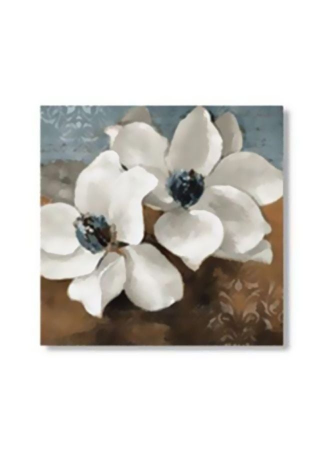 Decorative Wall Painting With Frame White/Brown 20x20cm