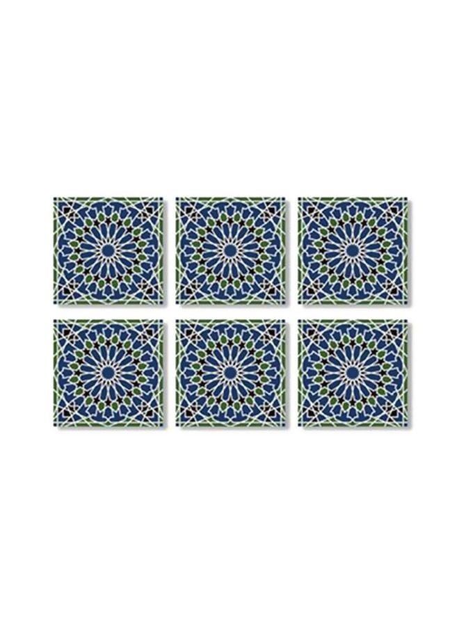 PHOTOBLOCK - 6-Piece Tea Coaster Set Blue/Yellow 9x9cm - Image 1