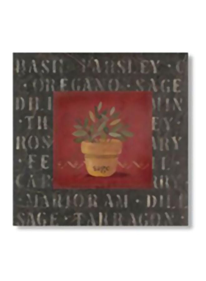 Decorative Wall Painting With Frame Black/Red/Green 15x15cm