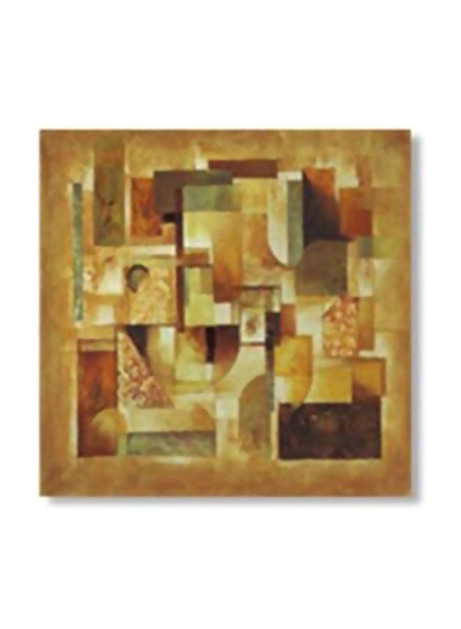 Decorative Wall Painting With Frame Gold/Brown/Beige 30x30cm