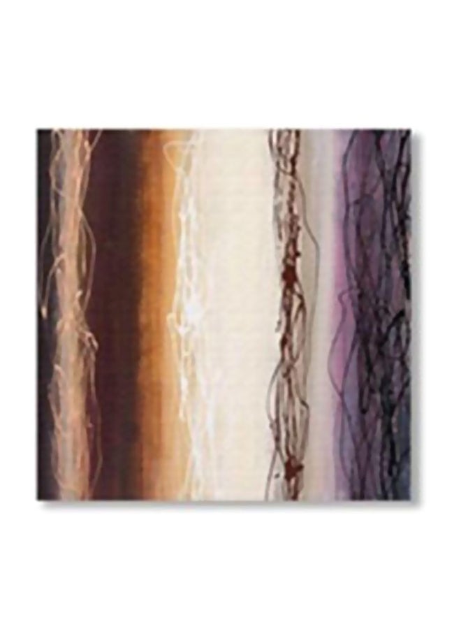 لوحة جدارية لتزيين الحائط مع إطار بني/ أبيض/ بنفسجي 20x20سم