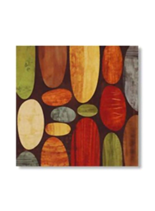 لوحة جدارية لتزيين الحائط مع إطار أحمر/ أصفر/ بني 34x34سم