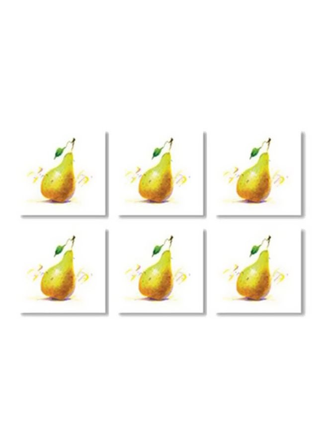 طقم قاعدة الأكواب 6 قطع أخضر 9x9سم