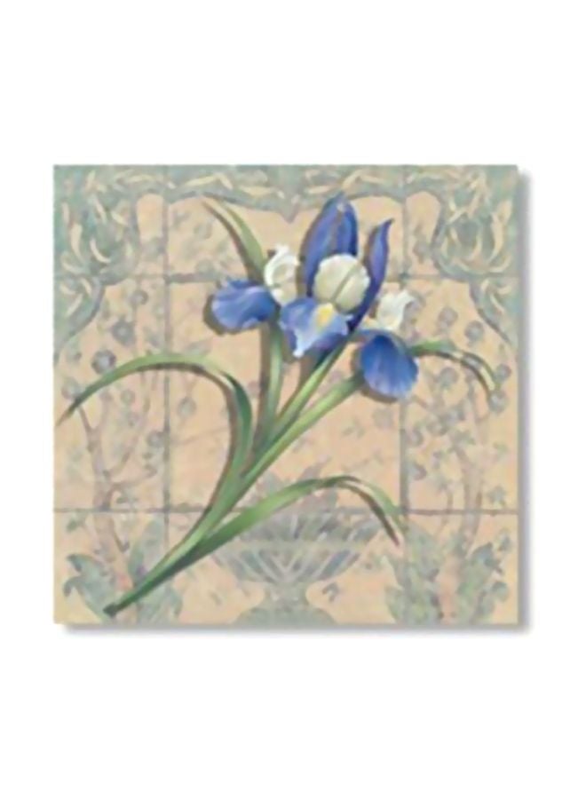 ستيكر فني لتزيين الحائط مع إطار بيج/أخضر/أزرق 20x20سم