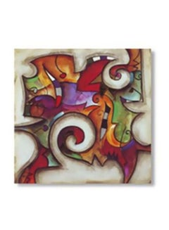 Abstract Patterned Decorative Wall Frame Grey/Red/Green 30x30cm