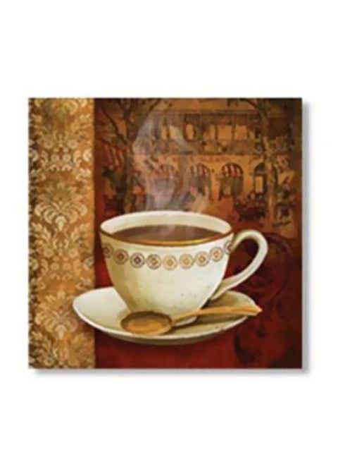 Abstract Patterned Decorative Wall Frame White/Brown/Red 15x15cm