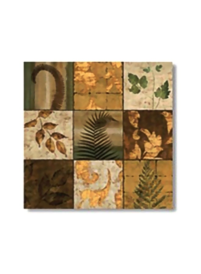 Decorative Wall Painting With Frame Brown/Green 20x20cm