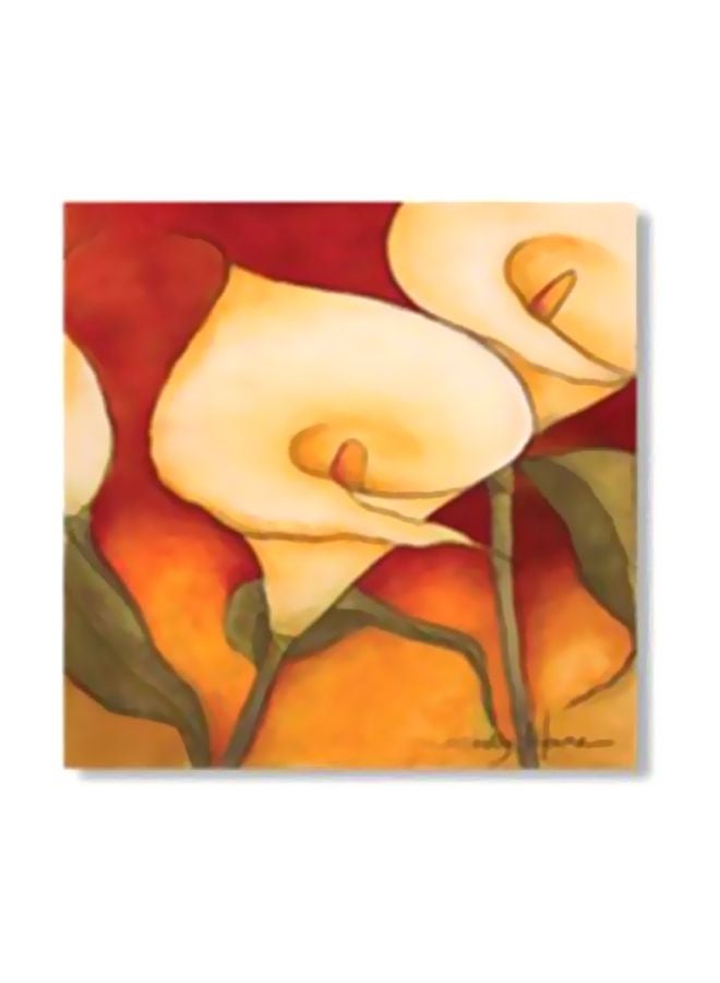 فوتو بلوك لوحة جدارية لتزيين الحائط مع إطار أحمر/برتقالي/بيج 15x15سم