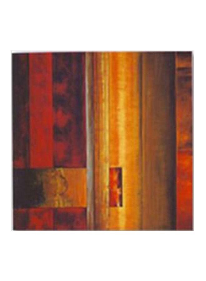 Decorative Wall Painting With Frame Yellow/Brown/Red 15x15cm