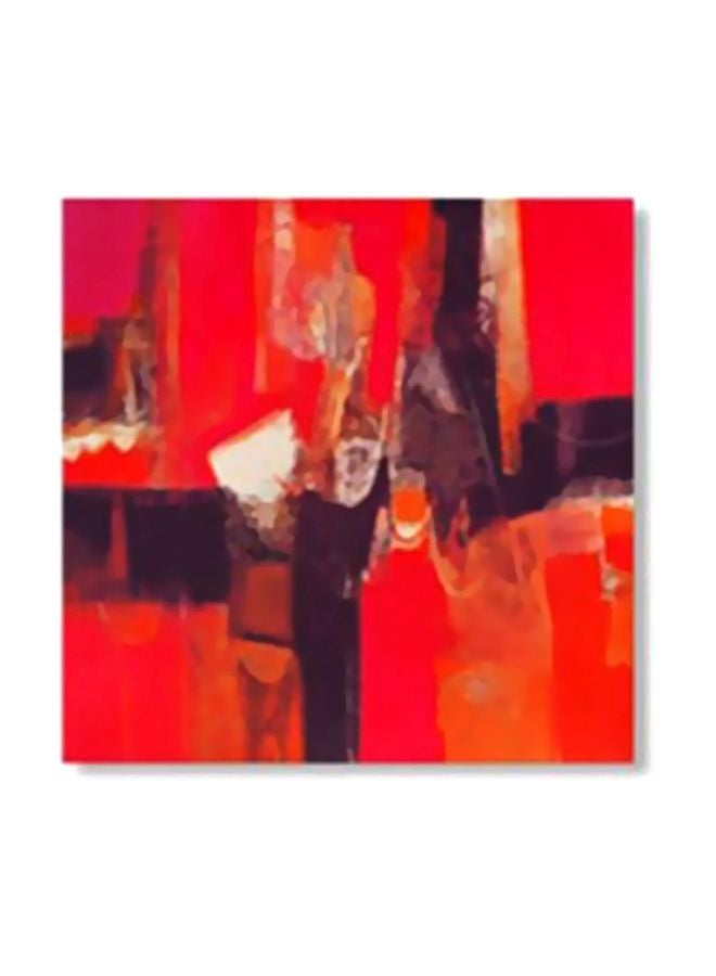 Decorative Wall Painting With Frame Red/Black 34x34cm