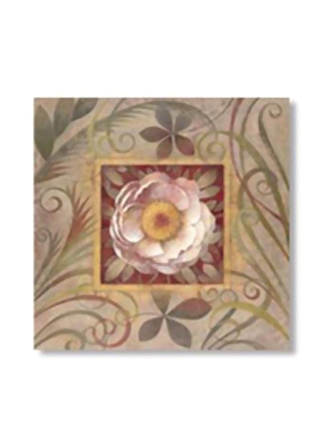 Decorative Wall Art With Frame Beige/White/Red 20x20cm