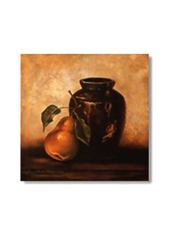 Decorative Wall Painting With Frame Brown/Black/Green 30x30cm