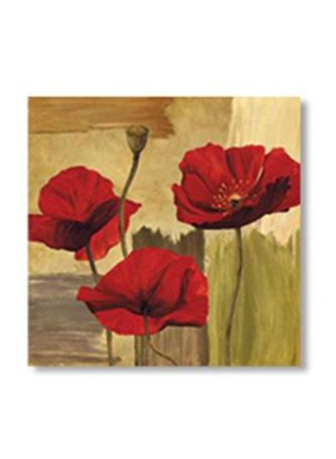 Decorative Wall Poster With Frame Beige/Red/Green 15x15cm