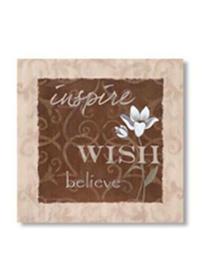 بوستر جداري للتزيين مع إطار بني/بيج/أبيض 15x15سم