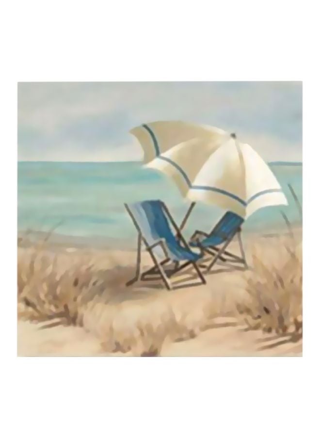 PHOTOBLOCK Decorative Wall Painting With Frame Blue/Beige 24x24cm