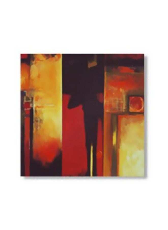 Decorative Wall Painting With Frame Brown/Red/Gold 34x34cm