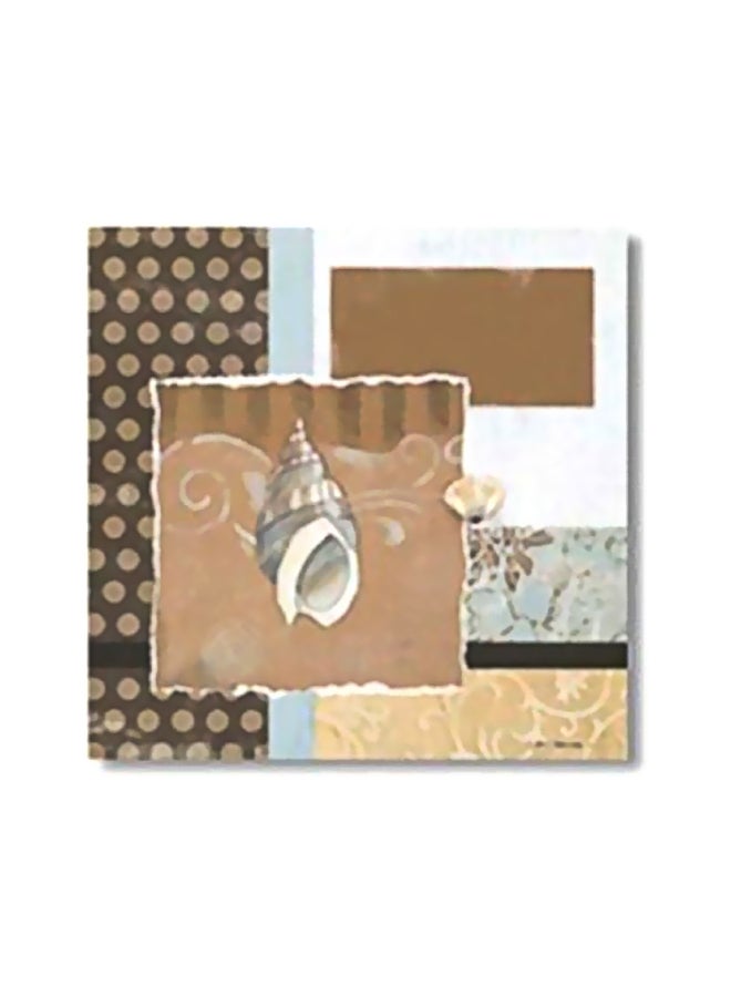 فوتو بلوك لوحة جدارية لتزيين الحائط مع إطار أبيض/بيج 24x24سم