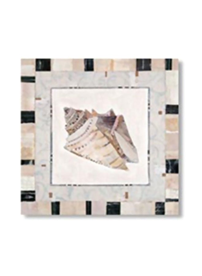 Decorative Wall Painting With Frame Beige/Black/White 15x15cm