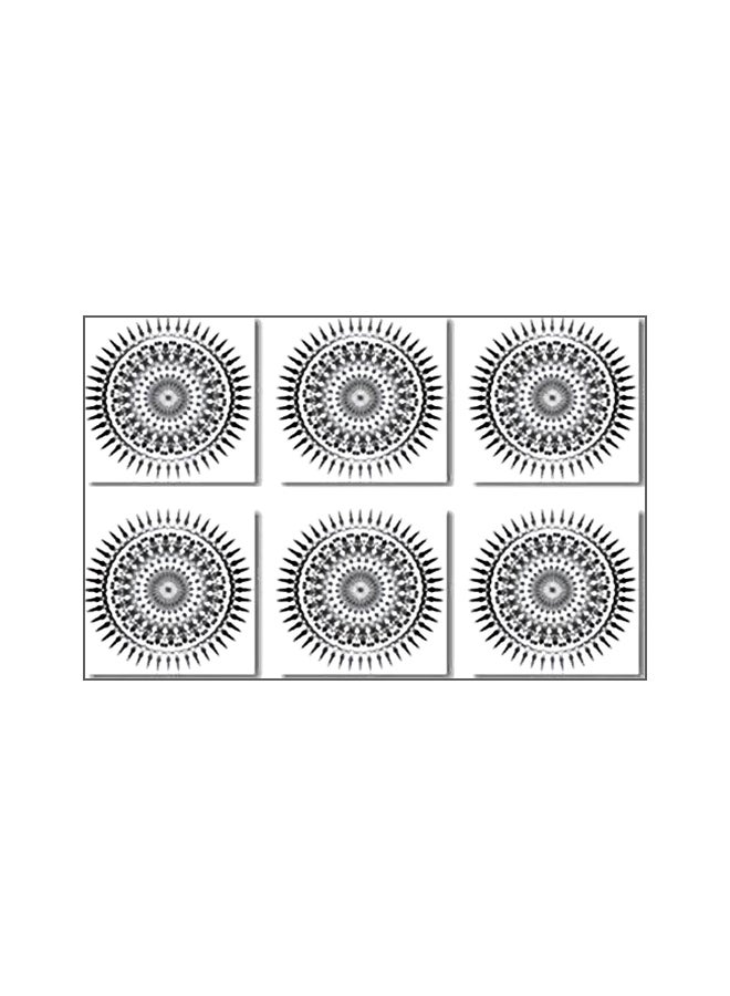 6-Piece Coaster Set Black/White 9x9cm