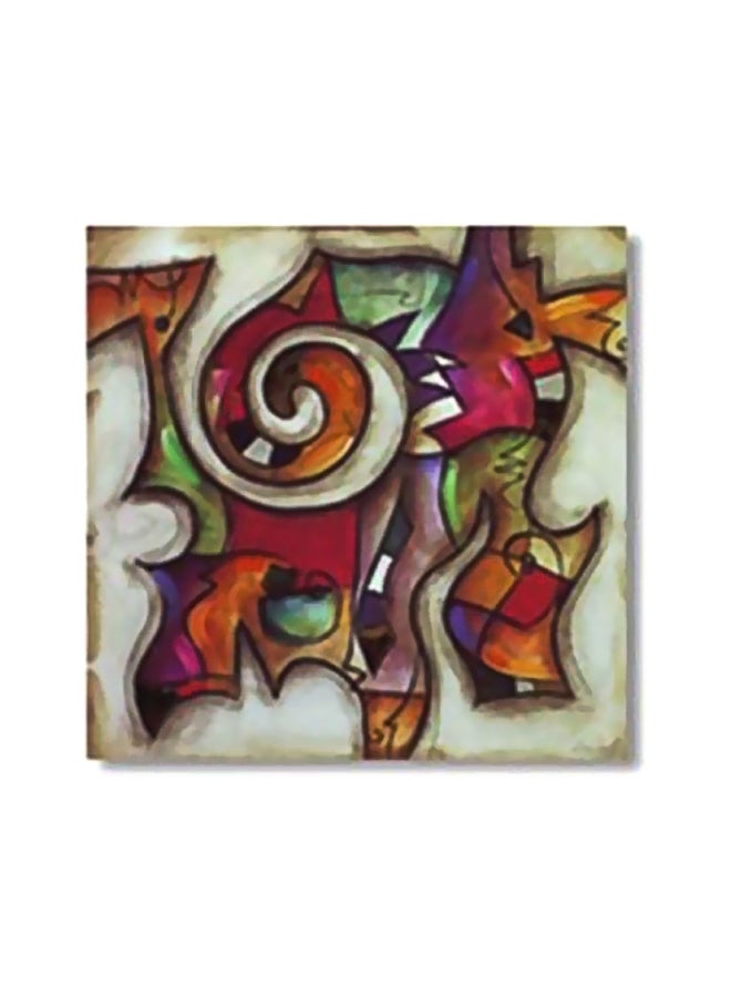 لوحة فنية لديكور الحائط أحمر / أخضر / بنفسجي 20x20سم