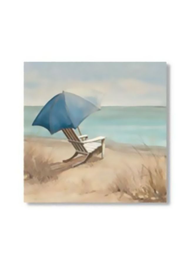 Decorative Wall Poster With Frame Blue/Beige 20x20cm