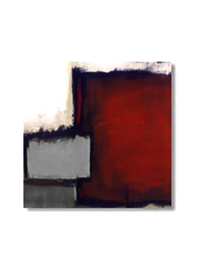 Decorative Wall Painting With Frame Red/Grey/White 24x24cm