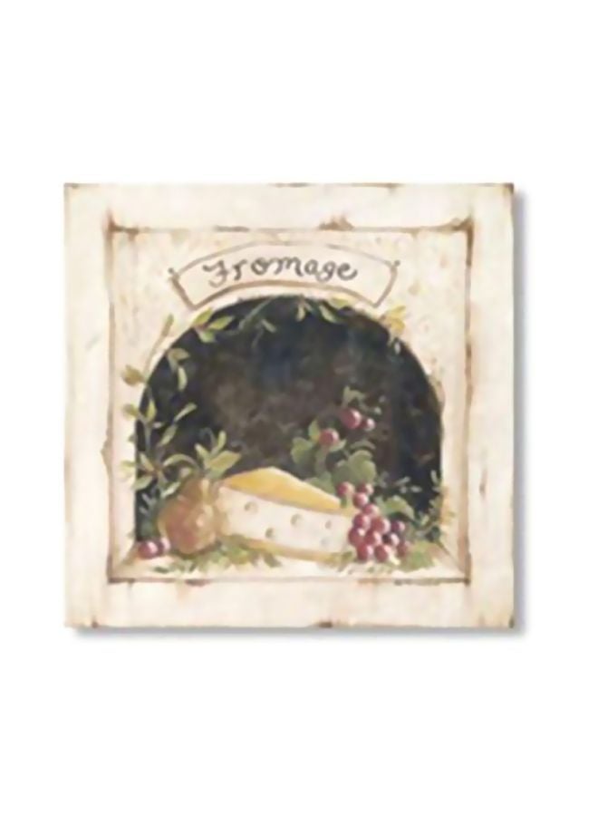 فوتو بلوك لوحة جدارية لتزيين الحائط مع إطار أبيض سُكّري/ أخضر 24x24سم