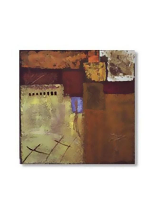 لوحة جدارية لتزيين الحائط مع إطار بني/أصفر 20x20سم