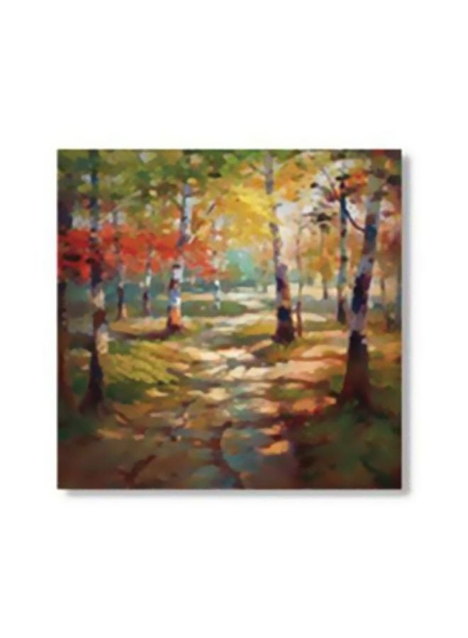 Decorative Tea Coaster Brown/Red/Green 34x34cm