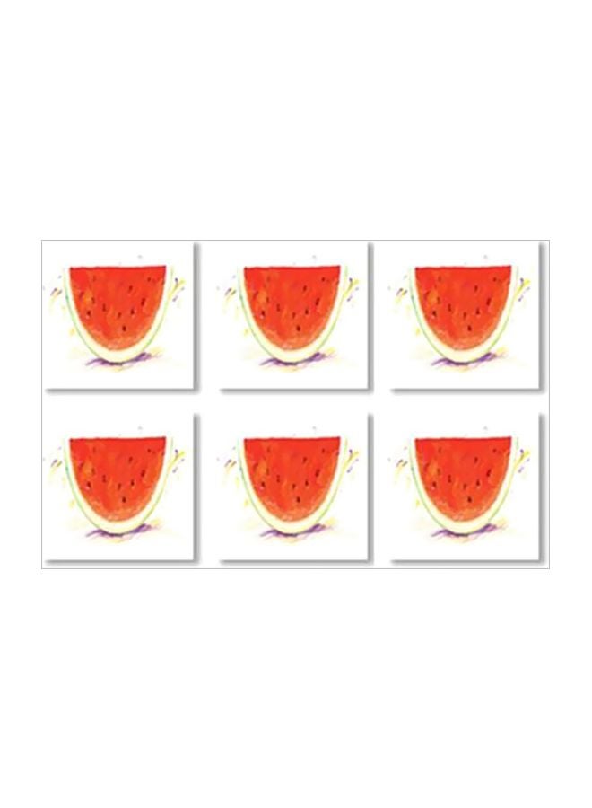 PHOTOBLOCK - 6-Piece Tea Coaster Set Red/Yellow/Purple 9x9cm - Image 1
