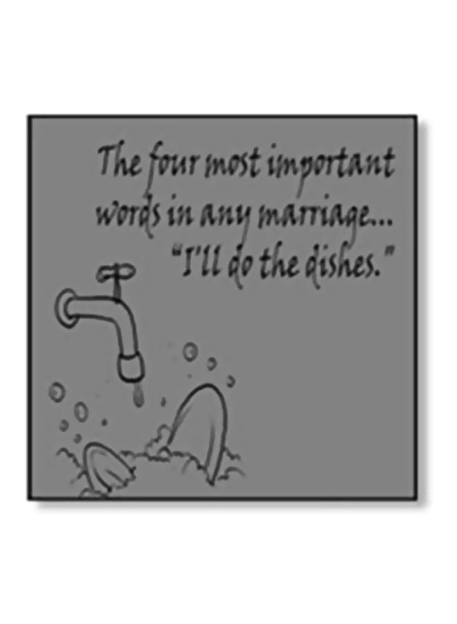 Decorative Wall Poster With Frame Grey/Black 24x24cm