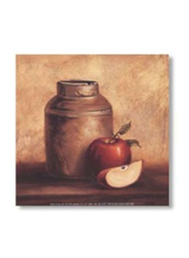 Photo Block Printed Tea Coaster Brown/Red/Beige 24x24cm 