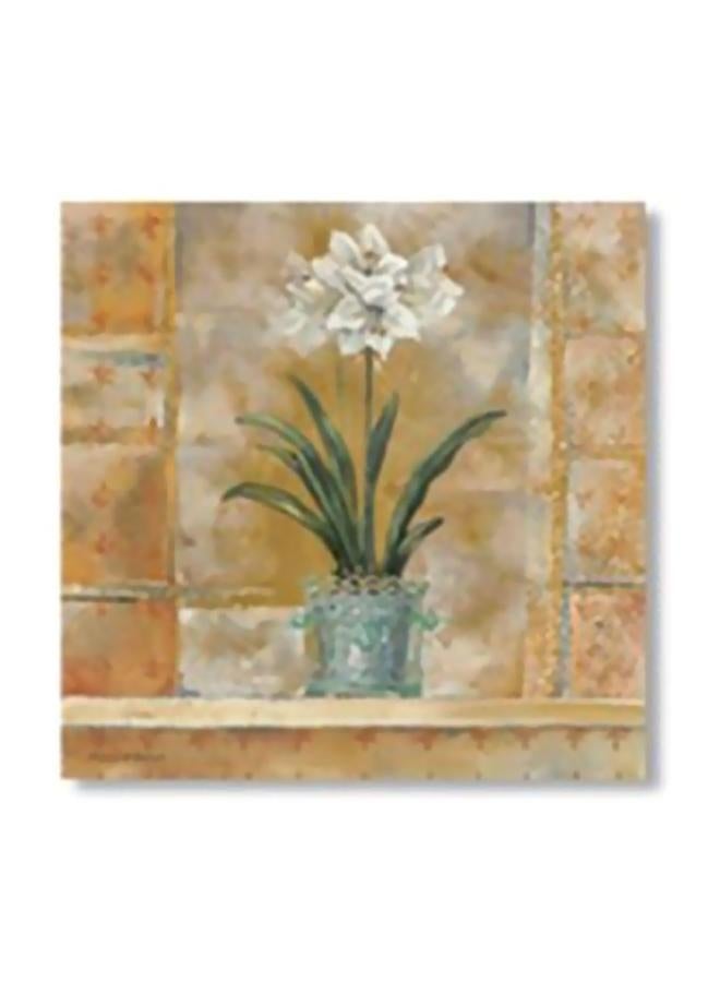 لوحة جدارية لتزيين الحائط مع إطار بني/أخضر/أبيض 20x20سم