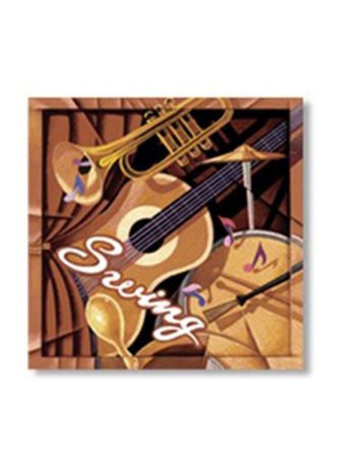 Decorative Wall Poster With Frame Grey/White/Yellow 20x20cm