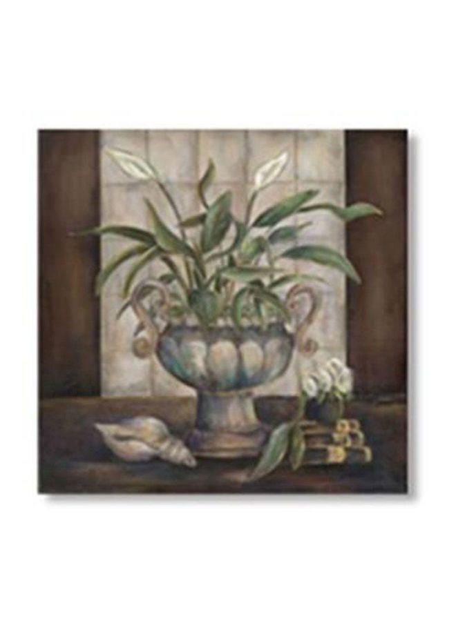 فوتو بلوك لوحة جدارية لتزيين الحائط مع إطار بني/ أخضر/ أوف وايت 20x20سم