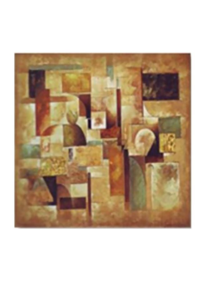 لوحة جدارية لتزيين الحائط مع إطار بني/أصفر 30x30سم