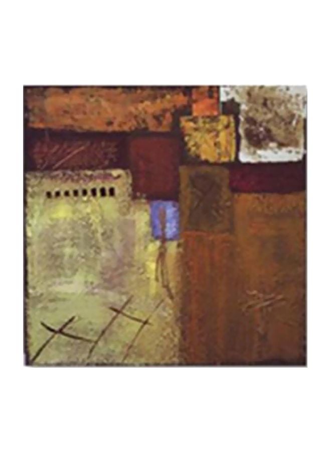 Decorative Wall Painting With Frame Brown/Yellow 34x34cm