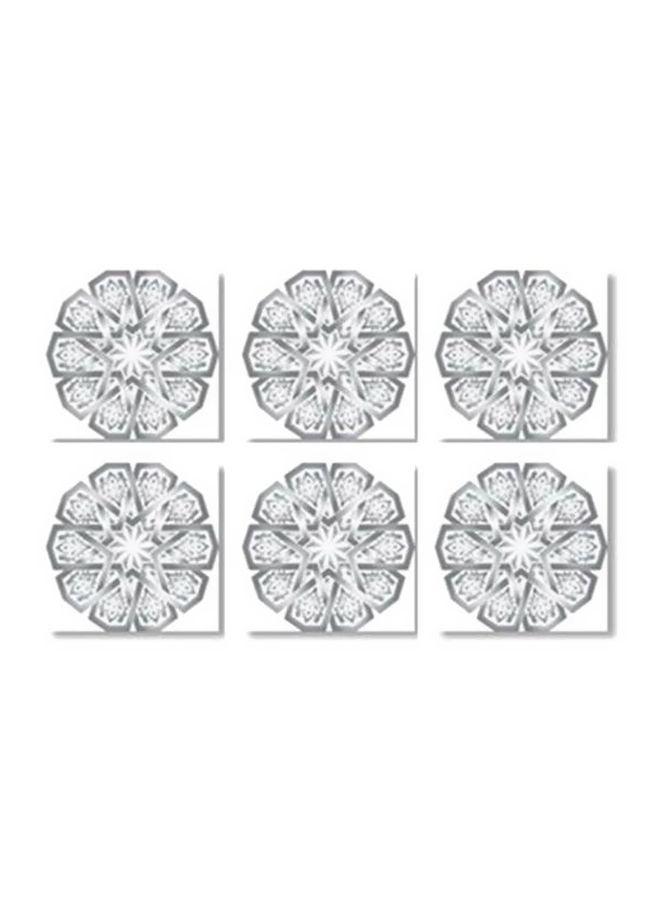 PHOTOBLOCK 6-Piece Tea Coaster Set White/Grey 9x9cm 