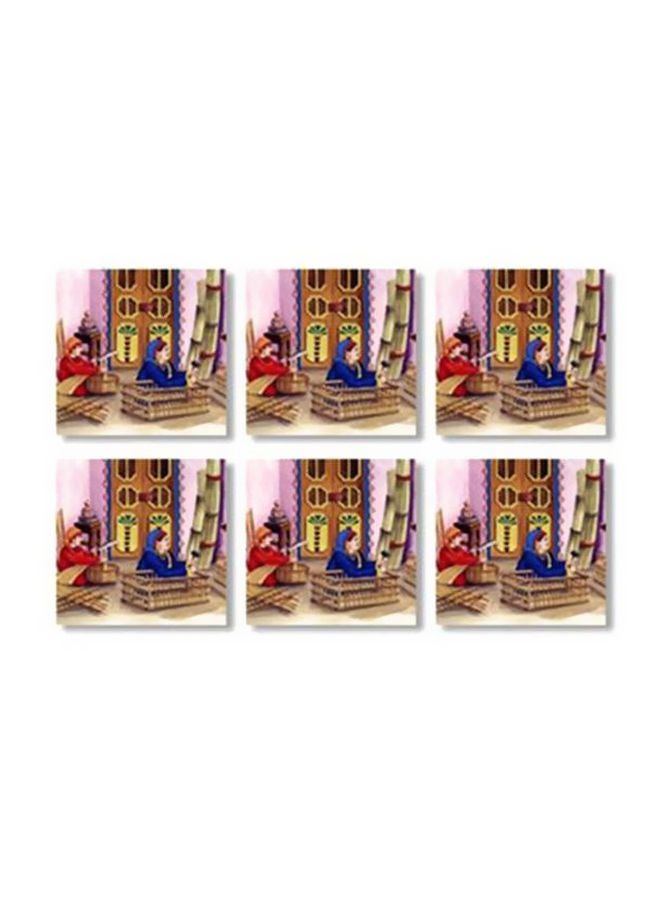 طقم قاعدة الأكواب 6 قطع متعدد الألوان 9x9سم