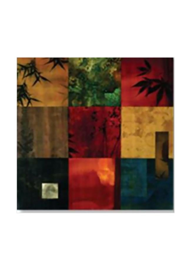 Decorative Wall Painting With Frame Red/Green/Blue 24x24cm