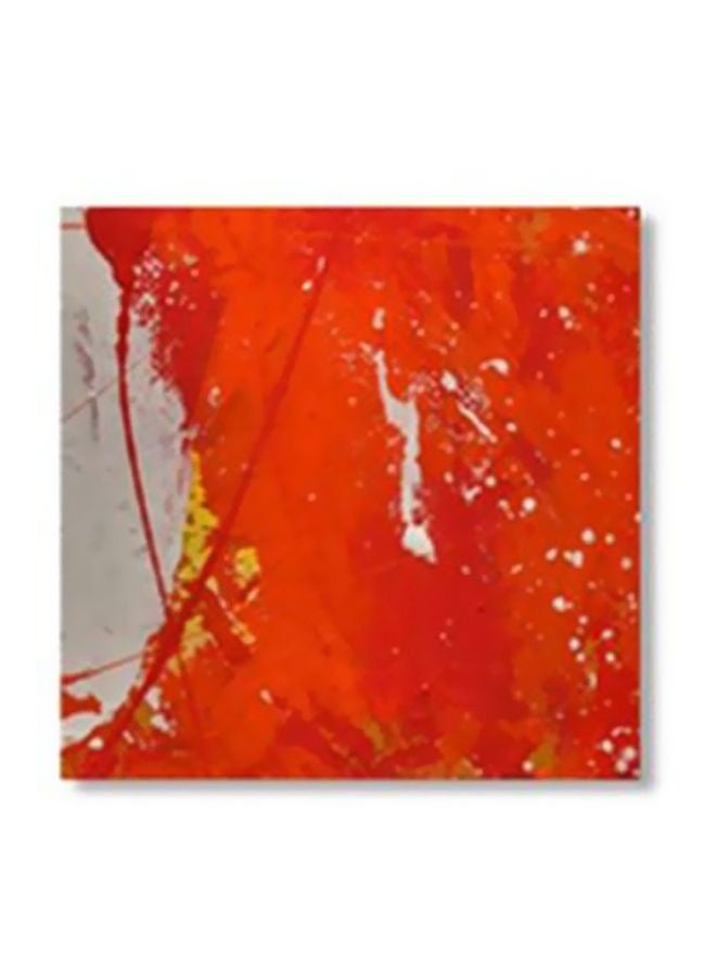 Decorative Wall Painting With Frame Orange/Yellow 15x15cm