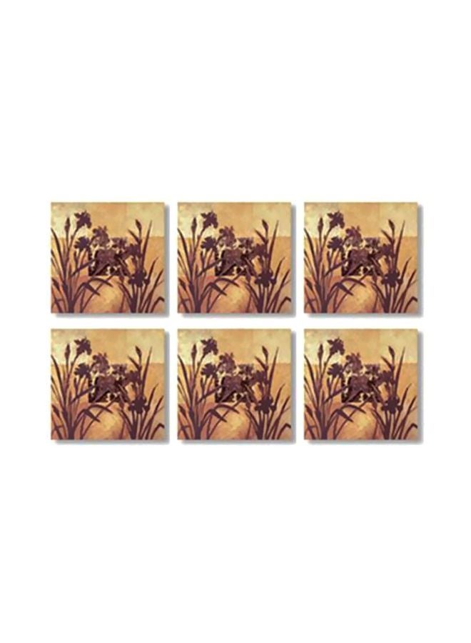 طقم قاعدة الأكواب 6 قطع متعدد الألوان 9x9سم