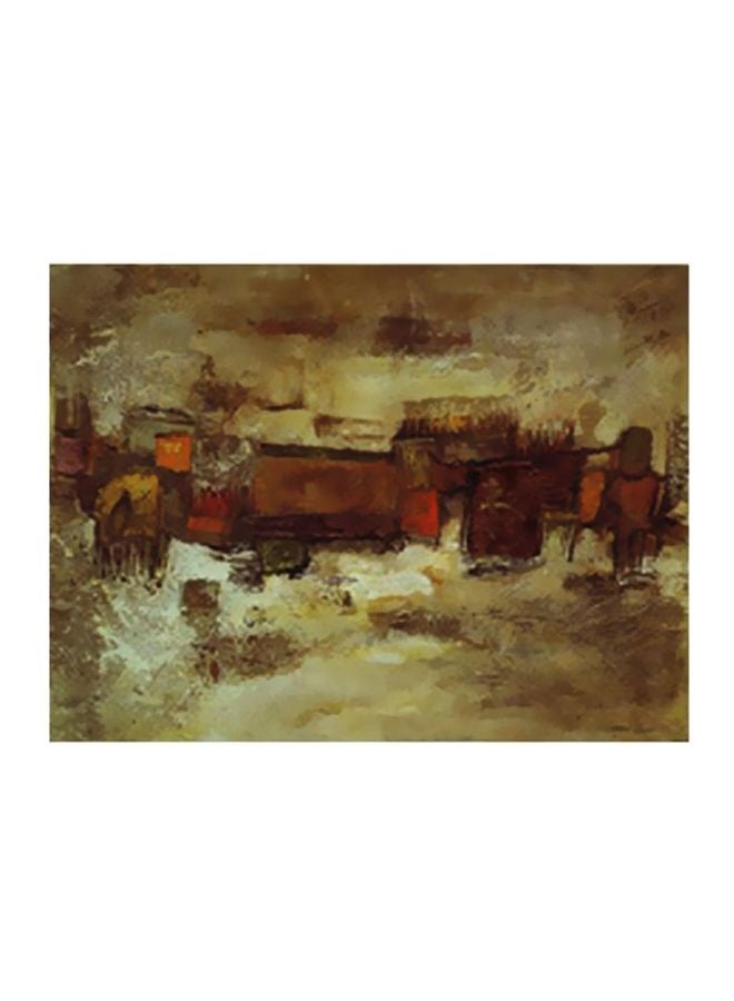 Decorative Wall Painting With Frame Brown 40x60cm