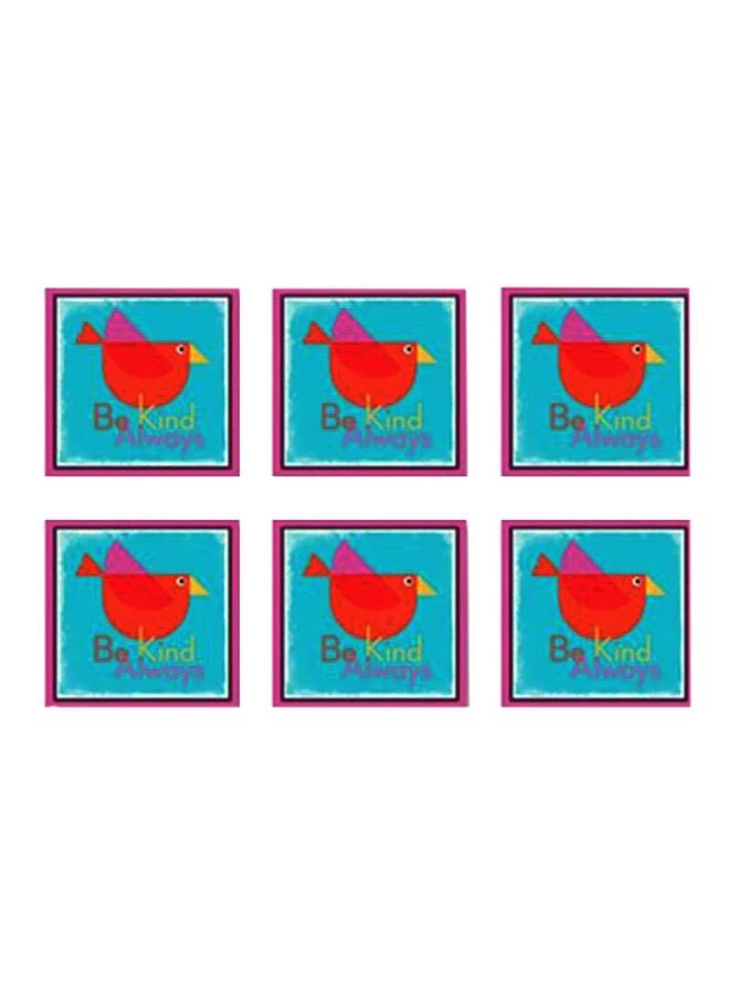 طقم حوامل أكواب للديكور من 6 قطع متعدد الألوان 9x9سم