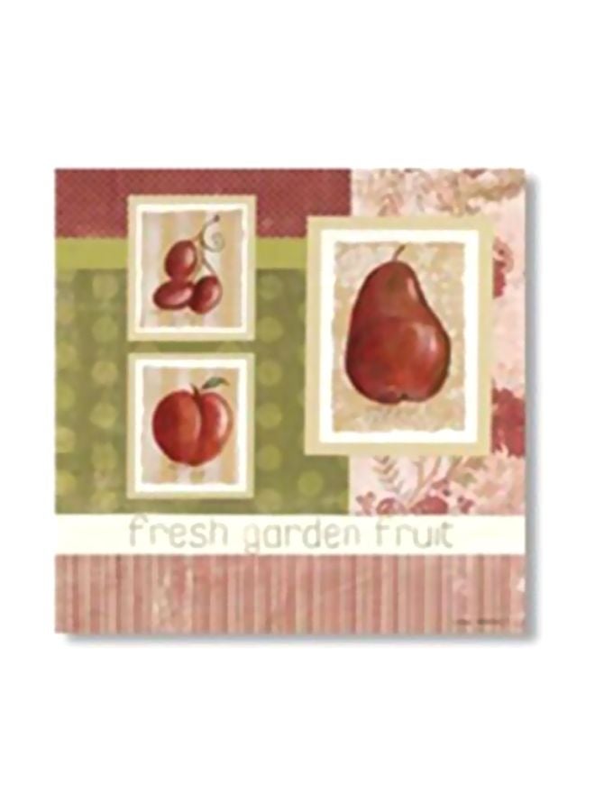 Decorative Wall Painting With Frame Red/Green/White 34x34cm