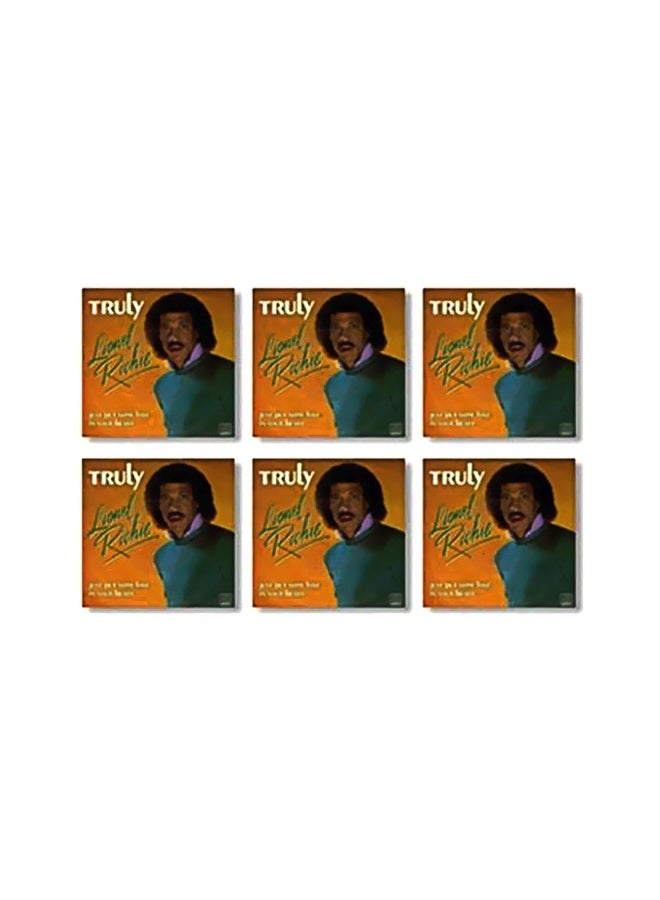 طقم قاعدة الأكواب 6 قطع بني/أخضر/أصفر 9x9سم