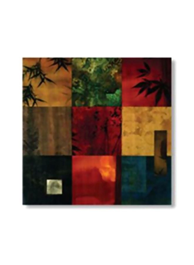 Decorative Wall Painting With Frame Red/Brown/Green 20x20cm