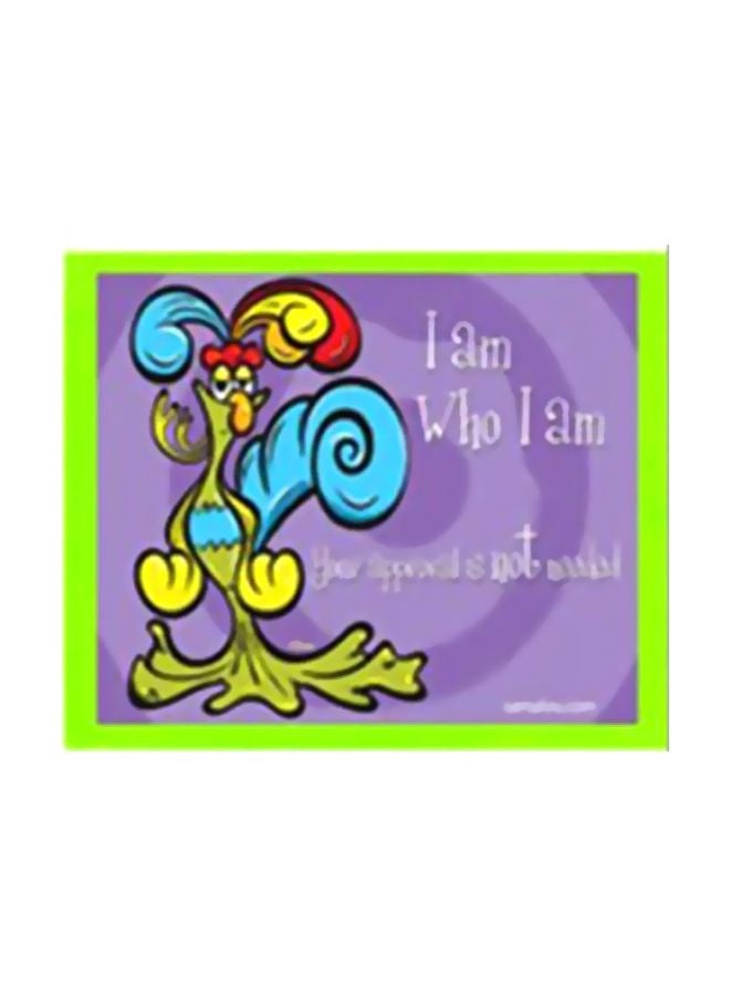 Decorative Wall Painting With Frame Purple/Green/Yellow 15x15cm